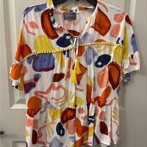 Multicolor Short Sleeve Top